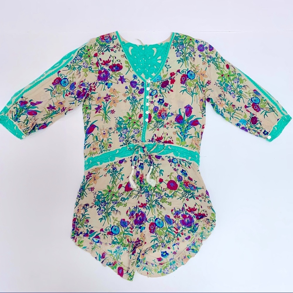 Spell & The Gypsy Teal Floral Gypsy Romper - Picture 9 of 14